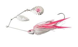 Savage Gear Da Bush Spinnerbait - Marco de Acero Inoxidable, Cola rizada Remolque de Silicona, Bass, Pike y Otros Peces Depredadores, Agua Dulce y Salada señuelo de Pesca Amarillo Blanco Plata 18 cm