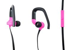 aiino - GO SPORT oordopjes met ergonomische oorlus, geïntegreerde microfoon, universele compatibiliteit, ideaal voor training, maximale stabiliteit - roze