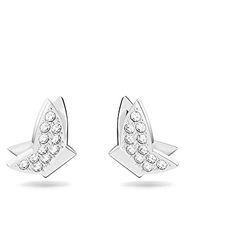 Swarovski Clous d'oreilles Lilia, paire de boucles d'oreilles, forme papillon, métal rhodié, blanc