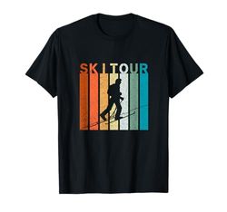 Sci Tour Vintage Geher sci alpinismo con sci turistico retrò Maglietta