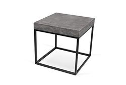 Symbiosis Petra Table Basse Effet Béton et Pieds métal Noir 55x55x53 cm