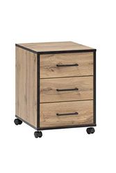 Möbelpartner Montana 146466 Caisson à roulettes, Décor Bois, Chêne Rustique, 40,1 x 50 x 57 cm