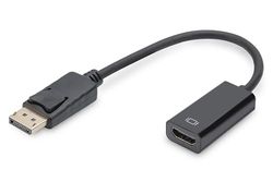 DIGITUS Adaptador de gráficos DisplayPort, DP para HDMI tipo A, Full HD 60Hz, 1920 x 1080 pixels, blister, preto