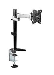 RICOO Monitorhouder voor tafel, VESA tafelhouder voor 13-27 inch, monitorhouder 1 monitorarm TS0611, beeldschermhouder, kantelbaar, zwenkbaar, monitorarm, beeldschermhouder, monitorhouder