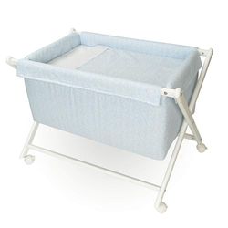 Minicuna Deluxe: El Refugio Ideal para tu Bebé, Tejidos Acogedores Algodón. (Liberty Celeste)