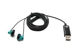 SYTEM-S Stereo In Ear Noise Cancelling słuchawki 2 m USB 2.0 regulator głośności mikrofon torba zielona
