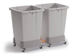 DURABLE - Chariot à roulettes pour conteneur DURABIN 90L carré - Avec 4 roulettes dont 2 équipées de frein - En polypropylène réutiliser