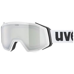 uvex gravity FM, Skibril Unisex-Volwassene, white matt/silver-green, one size