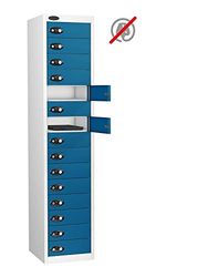 15 Door MEDIA Storage Locker, Blue, Combination Lock