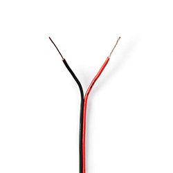 Nedis Câble Haut Parleur | 2X 0.35 mm² | CCA | 100.0 m | Rond | PVC | Noir/Rouge | Emballage
