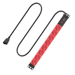 ACT Multiprise PDU 19 Pouces, 8 Prises Type E avec Terre, Câble 3m C14, Protection Contre Les Surcharges, Montage en Rack 1U PD3155