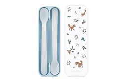 Mepal Baby Feeding Spoon Mio Little Dutch, Long-Handled Baby Spoon, Dishwasher Safe & BPA-Free, Baby Utensils, Set of 2, Forest Friends