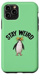 Funny Stay Weird Macaroni Penguin Lover Coque pour iPhone 11 Pro