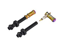 Granite Juicy Nipple Set di Coprivalvole e Valvole Presta, Coprivalvole Protettivi per Pneumatici da Bicicletta con Funzione di Rimozione del Nucleo della Valvola (Chiazza Petrolio)