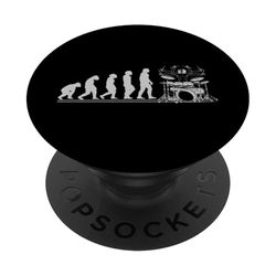 Evolución tambores lecciones baterista música regalos baterista PopSockets PopGrip Adhesivo