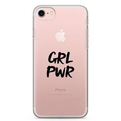 Zokko Beschermhoesje voor iPhone 7 Plus Girl Power – maat iPhone 7 Plus – zacht transparant inkt zwart