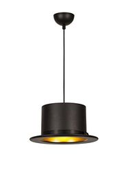 Homemania Lampe A Suspension Haty, Couleur Noir et Doré, en Métal et Peinture - Pour La Maison, Bureau, Séjour, Chambre