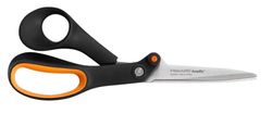 Fiskars Tesoura dentada Hardware, para destros, com tecnologia de aumento de potência, comprimento: 21 cm, lâmina de aço inoxidável/cabo de plástico, preto/laranja, amplify, 1020224