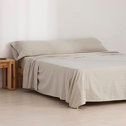 BELUM | Simply Taupe 105 Flannel Sheet Set 100% Cotton, Sheet Set Consists of: Top 175 x 270 Fitted Sheet: 105 x 200 cm + 30 cm Gusset. Pillow 45 x 125 cm