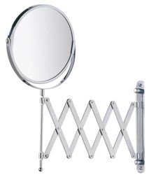 Wenko 15165100 Specchio Cosmetico da Parete Telescopico Exclusiv, Acciaio, Materiale Plastico, 19 x 38,5 x 50 cm, Cromo