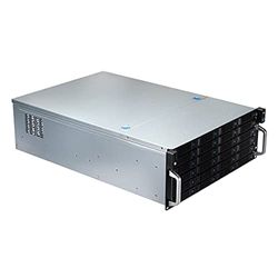 UNYKAch Serverchassi Hot Swap (Hotswap-byte) 4U/24 fack, 2 USB, 3 x 120 mm fläktar och kompatibel med EEB/CEB/ATX/MATX-kort