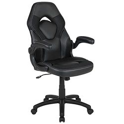 Flash Furniture X10 Silla para juegos y PC, oficina, ergonómica, ajustable, con respaldo, negra, LeatherSoft