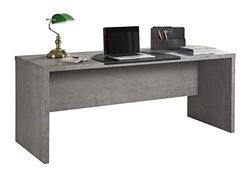 Composad Escritorio de la línea práctico, Escritorio de Oficina, Elegante, (LxAxP) 180 x 74,20 x 69 cm, Color Gris Cemento, Fabricado en Italia