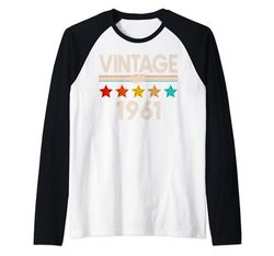 Decoraciones vintage de 63 cumpleaños vintage 1961 63 cumpleaños Camiseta Manga Raglan