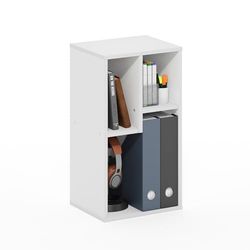 Furinno DALY Estantería de Libros, Organizador de Almacenamiento con 3 Cubos Irregulares, Blanco
