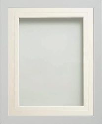 Frame Company Allington White Photo Frame with White V-Groove Mount, A3 for A4, fitted with perspex