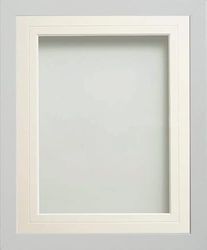 Frame Company Allington White Photo Frame with White V-Groove Mount, 12x10 for 6x4 inch, fitted with perspex