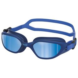 SEAC Mood, Lunettes de Natation avec Verres en Polycarbonate Rayures et Anti-buée, Jupe en Silicone Mixte, LS Bleu/Bleu