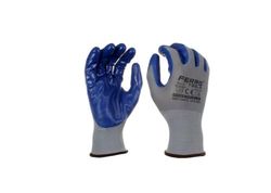 DRW Guantes Trabajo nitrilo sin Costura 4121X Grip 13 Grises 12 Juegos Talla L
