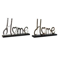 DKD Home Decor Decorative Figure Black Gold Silver Urban 46 x 8 x 29 cm (2 Units)