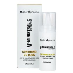 Thader Pharma - Contorno occhi antiossidante V-Ministral C con TH-SCA, vitamina C pura e proteoglicani, 20 ml