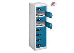 8 Vision Panel Door Tablet Storage LOW Locker, Blue, Cam Lock