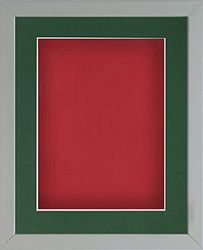 Frame Company Radcliffe Grey 10x8 with Red BB and Bottle Green Mount for 7x5