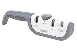 Smith's Adjustable Angle Knife Sharpener Afilador de Cuchillos Manual, Aluminio, Gris/Blanco