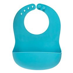 reer Eat'n Tidy - Babero de silicona con bandeja de goteo (apto para lavavajillas), color azul