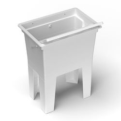 Adventa: Lavatoio Monoblocco in resina di PP con Asse di Lavaggio, Facile da montare, Resistente agli acidi di uso comune, Lavanderia, Garage, Esterno, 59L x 40P x 74H cm, Bianco