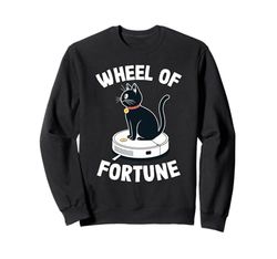 Wheel Of Fortune Cat On Robot Vacuum Cleaner Cat Sweatshirt