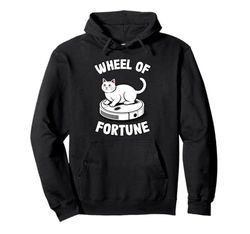 Wheel Of Fortune Cat On Robot Vacuum Cleaner Cat Pullover Hoodie