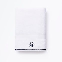 Serviette 70 x 140 cm éponge 450 g/m² 100% Coton Blanc Benetton