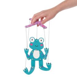 Baker Ross AX825 Kit Marionette Rana - Pacco da 3, Crea i Tuoi Pupazzi, Progetti Artistici e Artigianali per Bambini