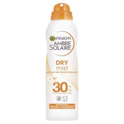 Garnier Ambre Solaire SPF 30 Dry Mist Sun Protection Spray, Water Resistant, Ultra-Light and Non-Greasy, No White Cast, For All Skin Types, 200 ml