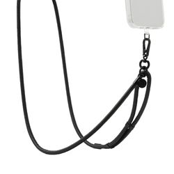 PopSockets Phone Lanyard, Phone Holder, Crossbody Device Strap - Black