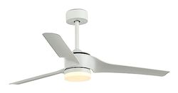 Melchioni Family | Deckenventilator mit Licht und Fernbedienung, 6 Geschwindigkeiten und 3 Modi, ultraleise, 3 ABS-Flügel, 132 cm Durchmesser, Weiß