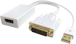 Microconnect DVIDDPF DVI-D DisplayPort + USB A Bianco cavo e adattatore video