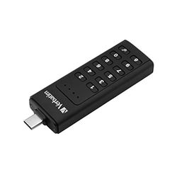 Verbatim Keypad Secure USB-minne, USB Type-C, 128 GB, USB-minne med passkodsskydd och kryptering, inkl. USB-C förlängningskabel, USB Type-C för bärbar dator Notebook & Co, svart