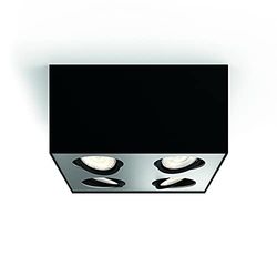 Philips myLiving 4 Focos LED, 2000 lm, iluminação interior, 4,5 W, preto